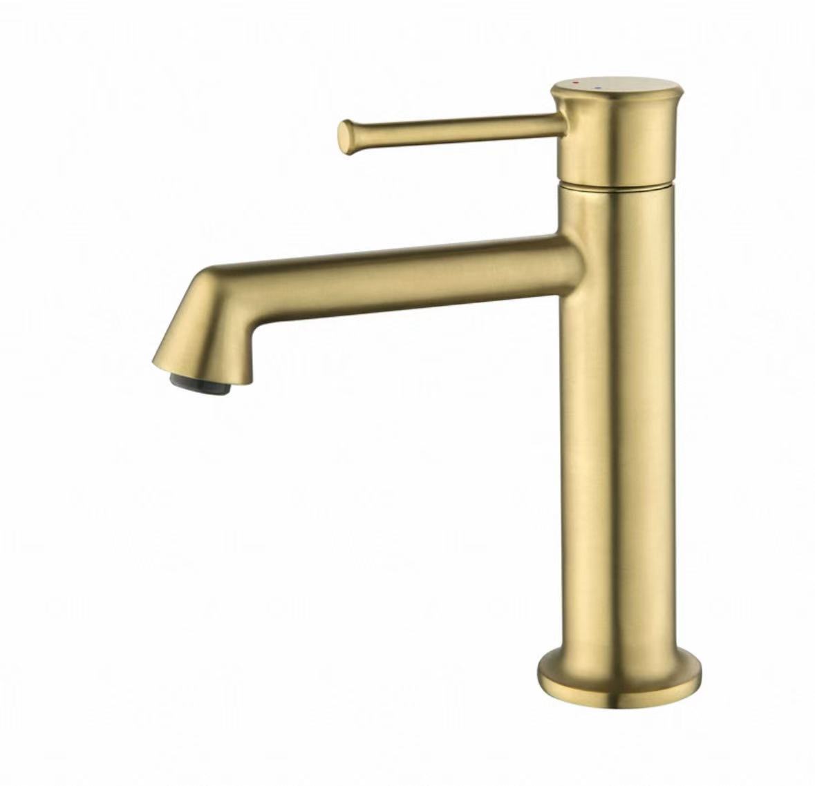 Robinet cilindric cu un singur control, auriu mat