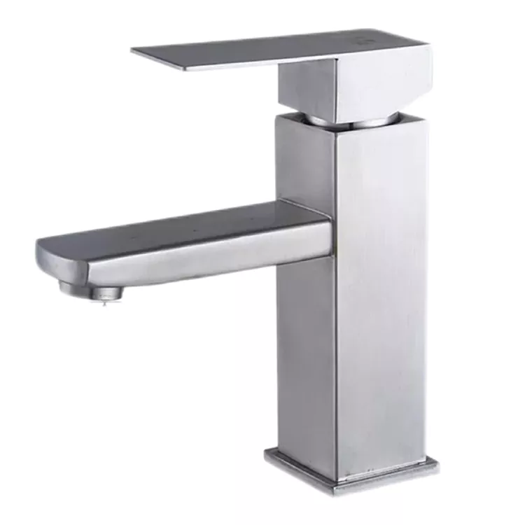 Robinet de bazin pătrat minimalist, cald și rece